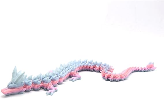 Creativity 3D Printed Dragon, Huge 3D Dragon, Flexible Ariculated Dragon, 30 Inch Rainbow Luminous Dragon Toy, Creative and Fun Fidget Toy, Flexible Desk Figure Decor (Pink Luminous Rainbow)