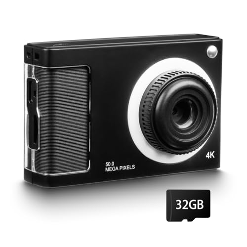 Digital Camera,FHD 1080P Kids Camera with 32GB Card,48MP 8X Zoom Digital Point and Shoot Camera,Anti-Shake,Front Camera,Lanyard,Compact Small Travel Vintage Camera Gifts for Teens Kids