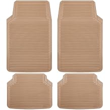 CAR PASS Tan Rubber Car Floor Mats & Cargo Liners, All Weather Car Mats & Trunk Mats,Waterproof Automotive Floor Mats Trim to Fit for Most Cars Sedans SUVs Vans, Durable Heavy Duty Anti-Slip,Beige