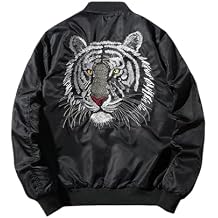Men's Spring Autumn Embroidered Baseball Jacket Coat