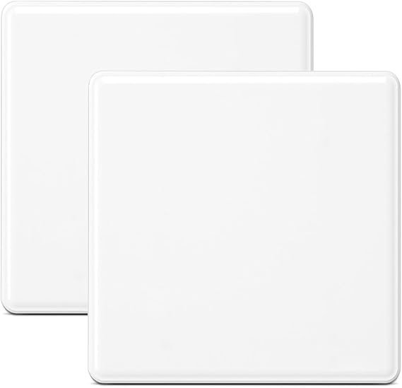 2 Pack Single Blanking Socket Plate, White 1 Gang Square Blank Faceplate Cover for Electrical Outlets & Switches, Screwless Flat Wall Plate for Pattress Boxes, Unused Exposed Sockets, 86mm x 86mm
