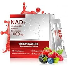 NAD+ Supplement 1000mg Liquid Gel with Resveratrol, Quercetin Phytosome & PQQ Cellular Energy, Mitochondrial Support & Healthy Aging 30 Daily Servings