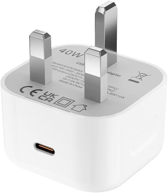 iphone 17 pro Charger,New 40W Dynamic Power Adapter with 60W Max,USB C Fast Charger Wall Chargers for iphone Air/17/17 pro/17 Pro Max/ipad Pro 13/ipad Air 13
