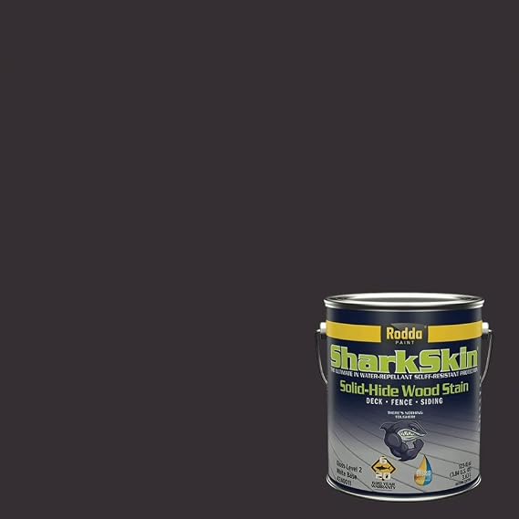 Rodda Paint SharkSkin Deck and Siding Solid Wood Stain, 1 Gallon, Ebony (4240041-EX024/Ebony)