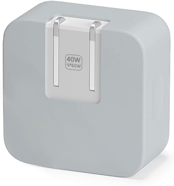 Grey Soft Silicone Charger Cover for Apple 40W Dynamic Power Adapter