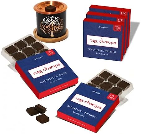 Nag Champa Smokeless Incense Bricks & Burner Super Set, Aromafume