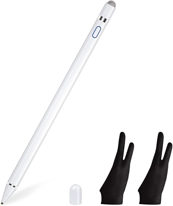 Active Stylus Pen with Stylus Glove 2 Pack - Support Palm Rejection for All Touch Screens, SOCLLLife High Precise Digital Pencil for A-pple i-Phone, i-Pad Air/Pro/Mini, Android Phone, Tablet/Sam-Sung