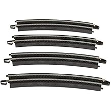 Bachmann Trains - Snap-Fit E-Z Track 18 Radius Curved Track (4/card) - Steel Alloy Rail With Black Roadbed - HO Scale