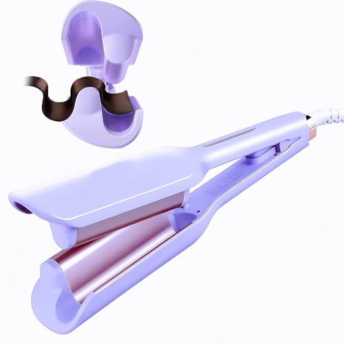 Double Barrel Curling Iron Hair Curler, 1.25 Inch 32mm Hair Waver, 2 Barrel Wavy Hair Curler Curling Wand, Beach Wave Crimper Iron for Short Long Hair Dual Voltage