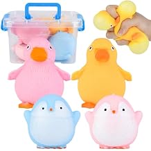 Squishy Fidget Toys Stress Balls,Tedmax 4PCS Cute Penguin & Duck Squeeze Toys,Taba Squishy Packs Perfect for Kids Sensory Play,Anxiety & Stress Relief for Adults Teens Party Favors,Classroom Prizes