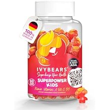 IvyBears Superpower Kids - Multivitamin Gummies for Immune Support - Strengthen Children's Immune Systems with Vitamins C, D2, B6, A - Fully Natural Berry-Flavored - German-Made Daily Supplement