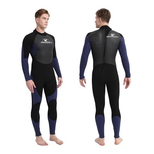 Wetsuits for Men, 32mm Mens Wetsuit, Back Zip & Chest Zip Full Wetsuits Suit for Surfing, Swimming, Diving and Water Sports
