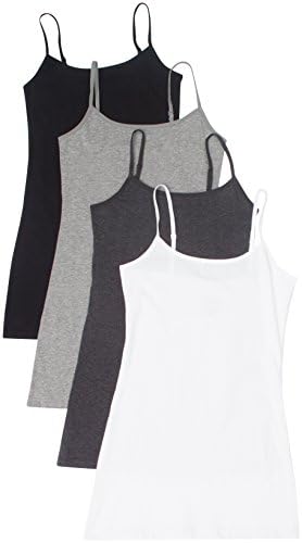 4 Pack Active Basic Womens Basic Tank Tops,Large,WhiteCharcoalBlackH Gray