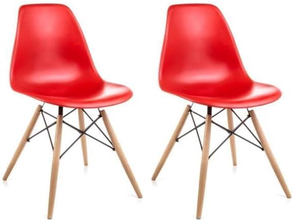 Eames Mona Kırmızı Sandalye 2 Adet