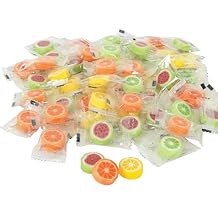 Fun Express Hard Candy Fruit Slices Bulk Candy Individually Wrapped 152 Pieces 1 Pound Bag - Assorted Watermelon Lime Lemon Orange Flavors | Old Fashioned Sweets for Party Favors Office & Pinata