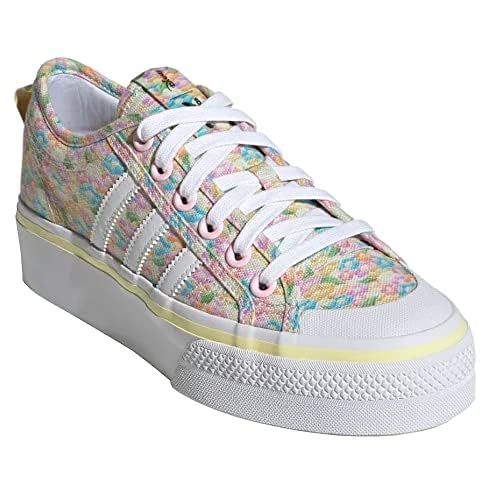 adidas Womens Disney Nizza Platform Shoes, Clear PinkCloud WhiteCalvi US8