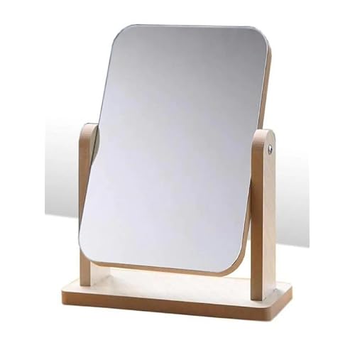 Rotatable Luxury Wooden Adjustable Table, Makeup, Hand Mirror Large Size 18 Cm