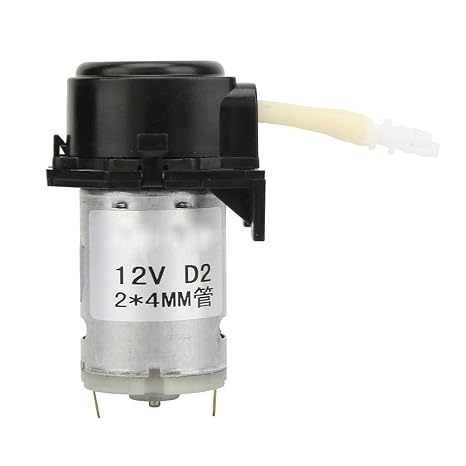 12V DC Micro Peristaltic Pump High Precision Dosing Pump with Clip On Design for Laboratory Pharmaceutical and Industrial Use Black Green ABS Silicone Tube (Black)