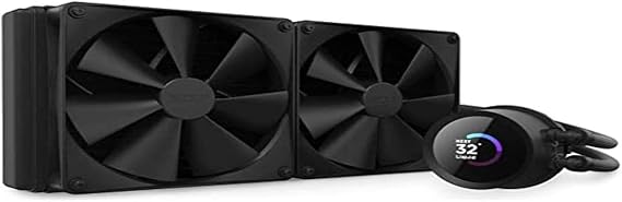 NZXT Kraken 280 - RL-KN280-B1-280mm AIO CPU Liquid Cooler - Customizable 1.54" Square LCD Display for Images, Performance Metrics and More - 2 x F140P Fans - Black