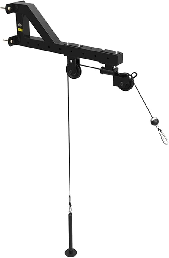 Wall Mounted Pulley Cable Machine Attachment System, Home Gym Pulley System, Rotatable Pulleys, for LAT Pull Downs, Tricep Extensions, Tricep Pull Downs