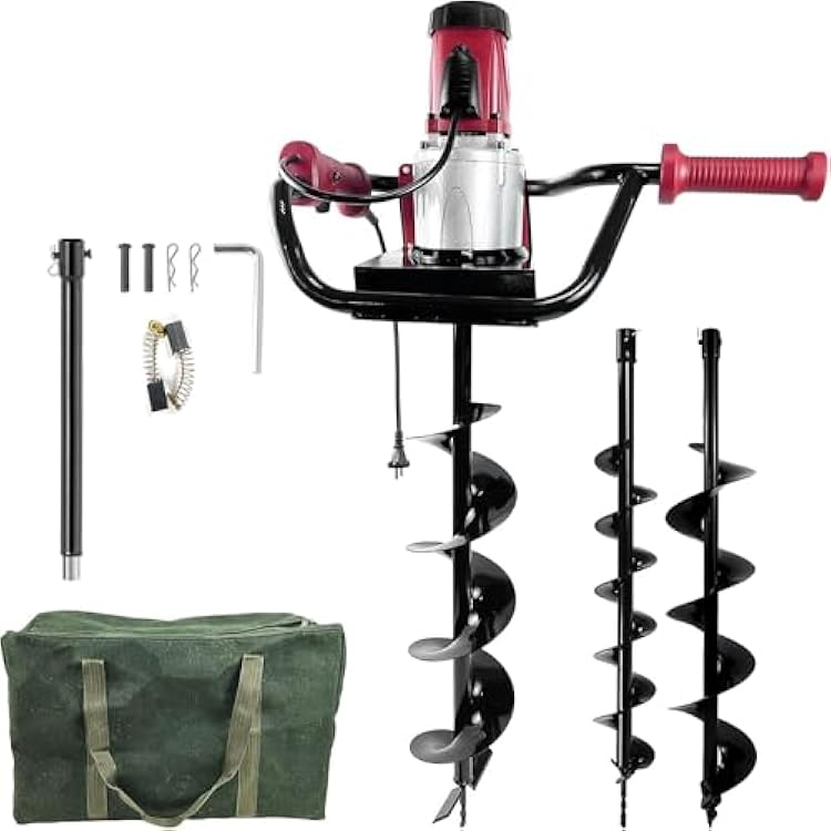 26-Inch & 4-inch Electric Post-Hole Digger with Storage Bag, Earth Auger Drill, Auger Bit Earth Auger with Carry Bag, Ideal for Post Hole Digging, Drilling, Tree Planting