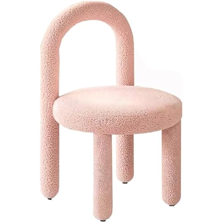 Vanity Chair, Bedroom Makeup Chair, Vanity Stool, Light Luxury and High-End Feeling, Simple and Thickened Makeup Chair for Vanity, for Bedroom Living Room Color : Pink