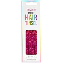 Punky Mane Hair Tinsel - Pink Opulence, 13-inch Glitter Fairy Tinsel Hair Extensions, Easy Clip-In Strands for Parties & Special Occasions, Heat Resistant, 6 Pieces, 1-pack