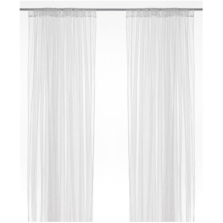 IKEA LILL Curtains Sheer Net White 2 Panels 110 X 98 Canopy Room Divider Voile