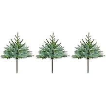 Fraser Hill Farm Set of 3 Prelit 18-in. Artificial Sidewalk Trees, Outdoor Battery Operated Fake Tree with Realistic Foliage & Warm White LED Lights