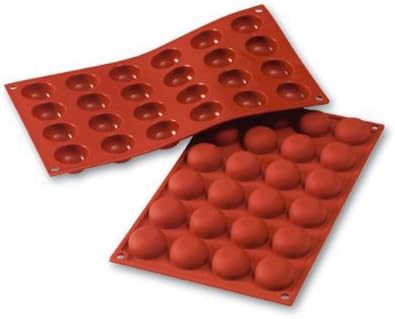 Silikomart Professional SF009 Silicone Mold, Pomponette 0.61 Oz, 1.34 Inch Diameter x 0.63 Inch High, 24 Cavities