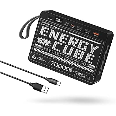 MOVE SPEED 2025 Upgrade 70000mAh Power Bank High Capacity, 22.5W Max PD 3.0 Fast Charging, Large Power Bank,4 Outputs 2 Inputs,LED Display,USB-C Battery Packs for iPhone, Samsung,Camping,Travel