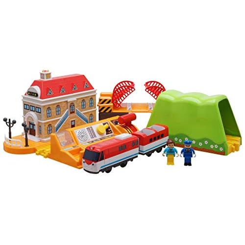 Tayo the Little Bus 120 Titipo Motorized Toy Train, Talking Control Center, Train Track Playset