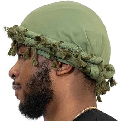 Veeta Superior Halo Turban Silk Satin Lined Head Wrap, Pre-Tied Tassel Turban for Men & Women, Turban Durag Wave Cap