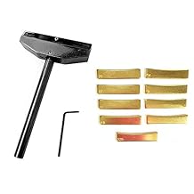 Jiayouy Luthier Tools Set Guitar Bass Fret Press Caul Fingerboard Pressing Tool + 9Pcs Brass Radian Fret Inserts with Hex Wrench - Black