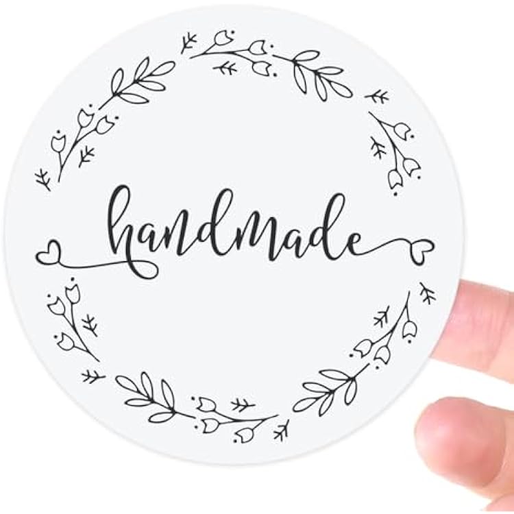 120 x Handmade Stickers, Business Stickers, Seller Stickers, Handmade Labels, Handmade with Love Stickers, 1.6 in Round Stickers