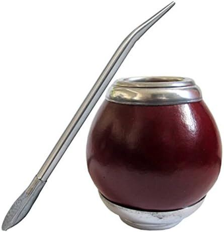 Gourd with Metal Base and Bombilla Kit to Drink Yerba Mate