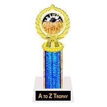 Trophies Bowling Trophy Awards 9" Sports Tournament Free Engraving Color Choice