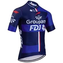 Pro Team FDJ Cycling Jersey for Men,Short Sleeve Quick Dry Bike Shirt