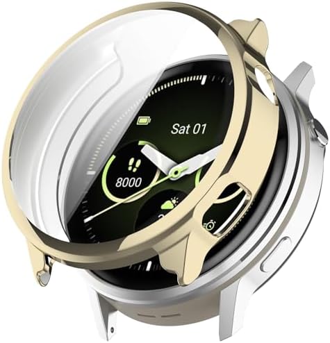Case Compatible with Garmin Venu 4 45 mm Screen Protector Protective Case TPU Flexible Screen Protector Case Scratch-Resistant Cover Protective Case for Garmin Venu 4 45 mm Smartwatch Gold
