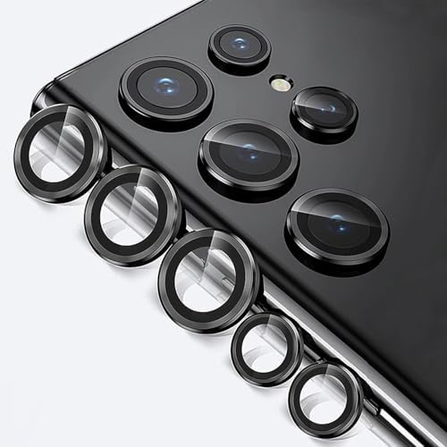 2 Pack Camera Lens Protector for Samsung Galaxy S23 Ultra 5G,9H Tempered Glass Ultra HD Anti Scratch Camera Cover Accessories for Galaxy S23 Ultra,Black