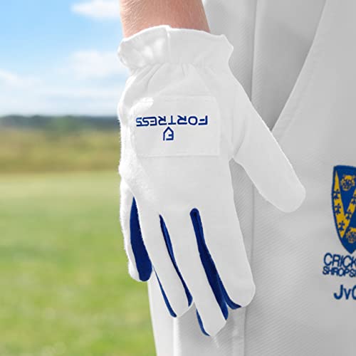 Fortress Cricket Glove Inners Premium Cotton Inner Gloves for Batting & Wicket Keeping Full & Half-Finger Options