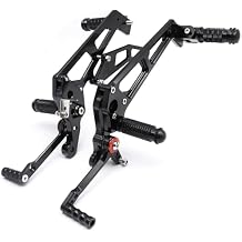 Motorcycle Aluminum Rearsets Foot pegs Rear sets Footrest Fit for Grom MSX125 2021 2022 2023 (Black)
