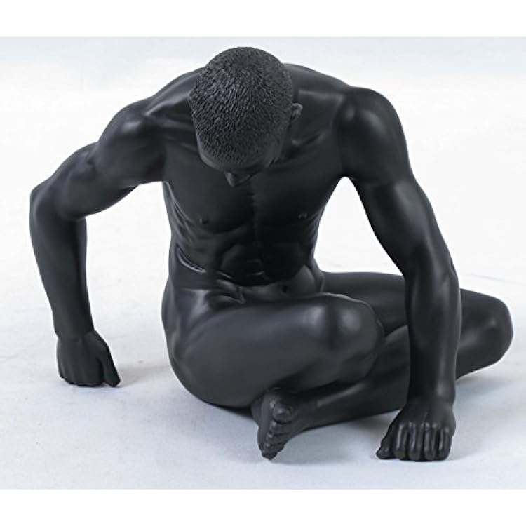 8 Inch Figure Seated Male Nude with Torso Twisted Display Decor