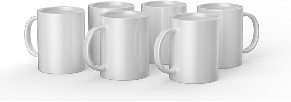 Cricut Blank Mugs | White | 425ml (15oz) | 6 x Infusible Ink Sublimation Mugs | for use Mug Press Infusible Ink, 2008944