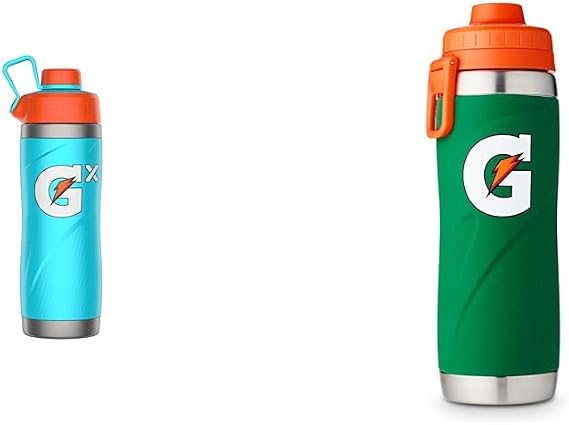 Gatorade 32oz & 26oz Stainless Steel Bottles with Insulation, Green