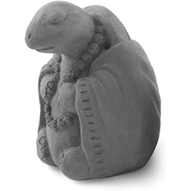 Modern Artisans Meditating Turtle - Small 3-Inch Cast Stone Desk Pet in Grey Stone