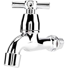 ABS Plastic Water Faucet, Washing Machine Faucet, Laundry Bathroom 1/2 inch Tap with Single Handle Wall Mounted Faucet for Outdoor Garden Single Cold Water Faucet(Cross Handle)
