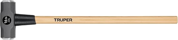 Truper 16 lb Sledge Hammer, 36-Inch American Hickory Wood Handle, Double-Faced Forged High-Carbon Steel Heavy Demolition Tool (Model 30922 / MD-16H)