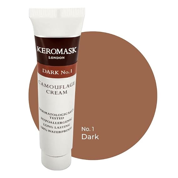 Full Coverage Concealer | Dark No 1 | Camouflage Makeup | Waterproof Concealer | Hypoallergenic | Vitiligo, Tattoo, Rosacea, Tattoo Cover |24 Shades