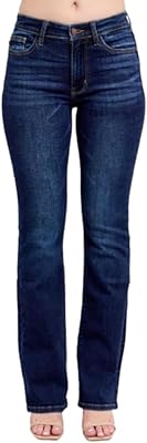 Judy Blue Womens Dark Wash Bootcut Jeans High-Rise Stretch Denim, Classic Fit, Comfortable All-Day Wear - 82586